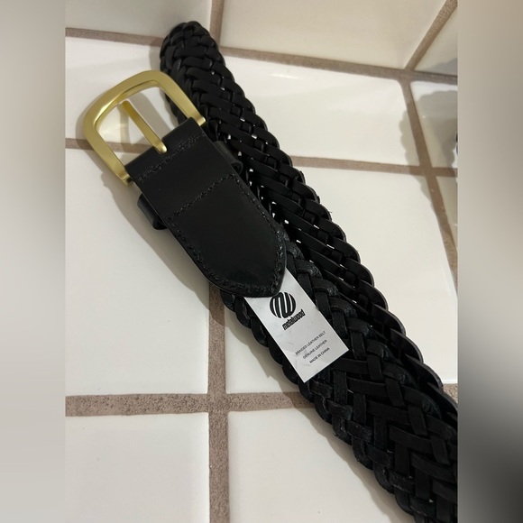 Metalwood Studio Black Leather Braided Belt - Picture 5 of 6